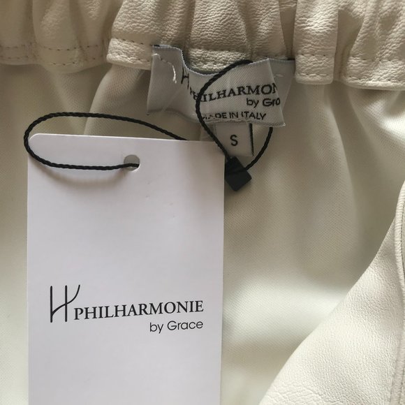 🇮🇹 Philharmonie by Grace White Faux Leather Skirt (NWT, Made in Italy) - Picture 7 of 9